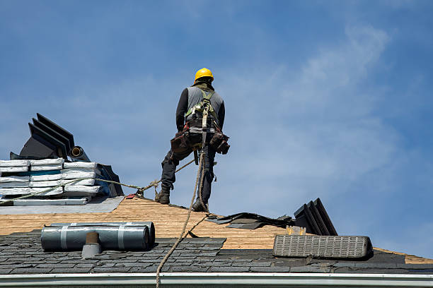 Professional Gutter Installation technician working in Woodlawn, TN